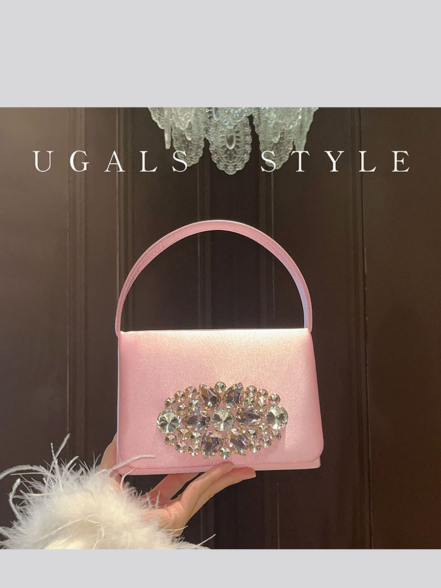 Luxury Bags For Young Women - UGALS Luxury Satin Diamond Gemstone Small