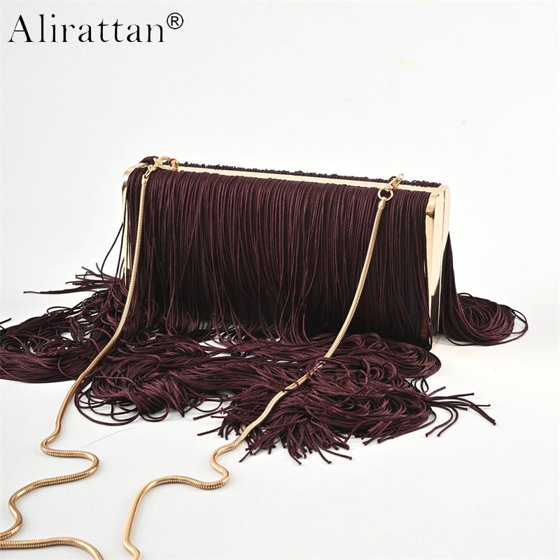 Luxury Bags Storage - New Long Tassel Handmade Evening Clutch