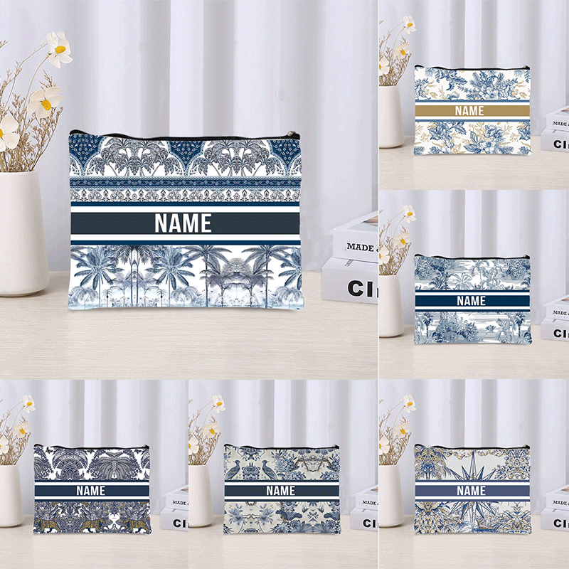 Wristlet Wallet Zipper - Trendy Women Makeup Bag Retro Custom