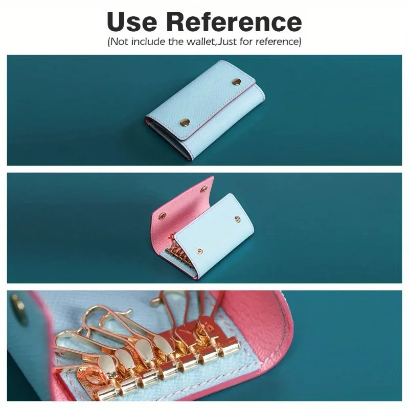 1PC Wallet Key Row 6 Hooks Key - Key Holder Leather Pouch ulasan dan harga