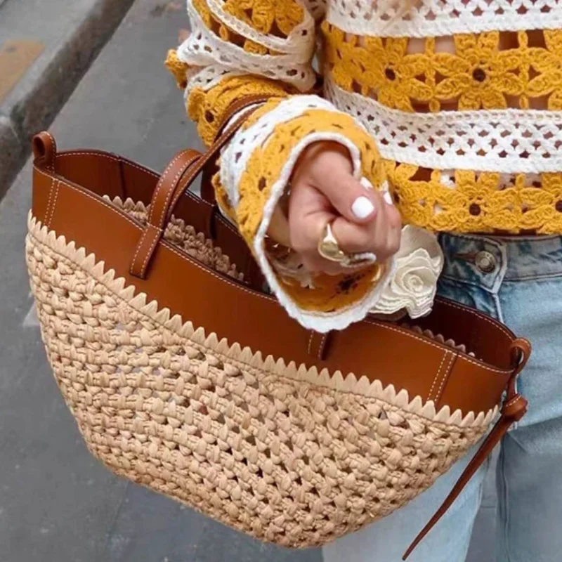 Luxury Raffia Straw Tote Bag,F - Luxury Bags For Travel ulasan dan harga
