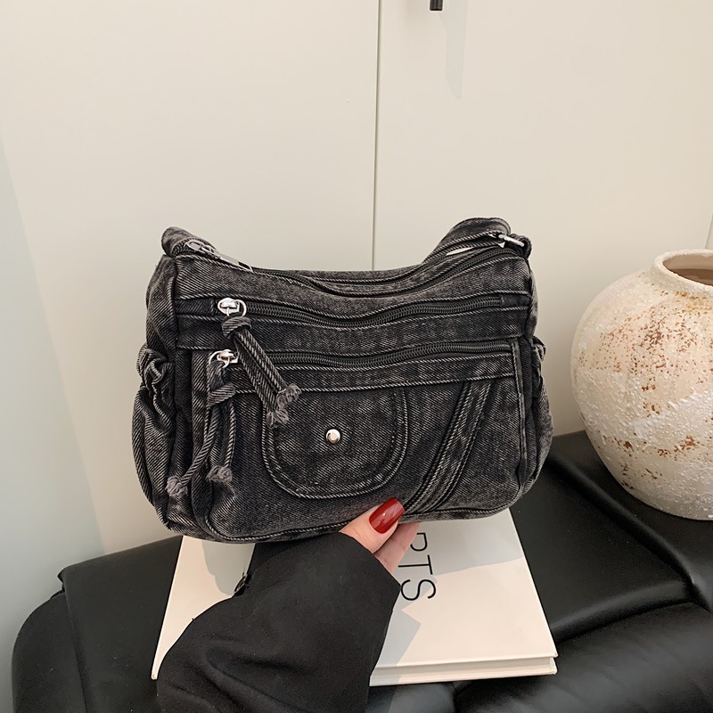 Street Style Retro Blue Denim  - Luxury Bags Vip ulasan dan harga