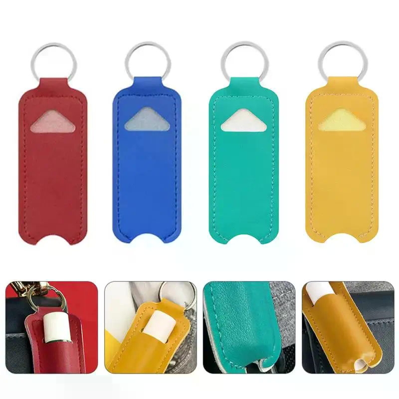Pu Leather Chapstick Pouch Key - Key Holder Leather Pouch ulasan dan harga