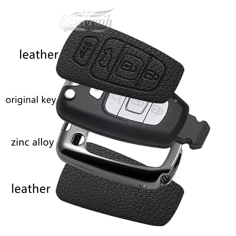 Car Accessories Zinc Alloy Lea - Key Holder Leather Pouch ulasan dan harga