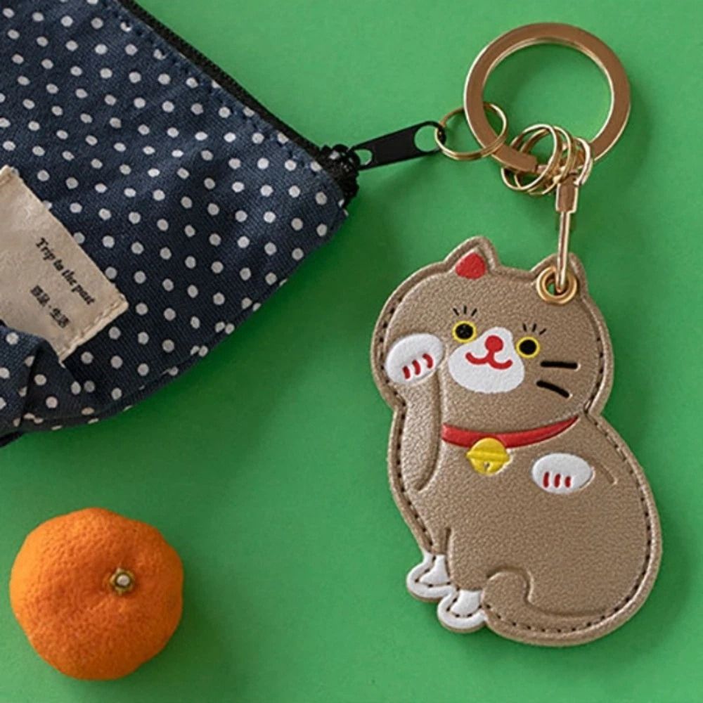 Cute Cartoon Cat Access Card H - Key Holder Leather Pouch ulasan dan harga
