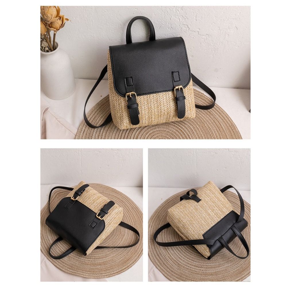 Versatile Bag PU Leather Straw - Luxury Bags Vintage ulasan dan harga