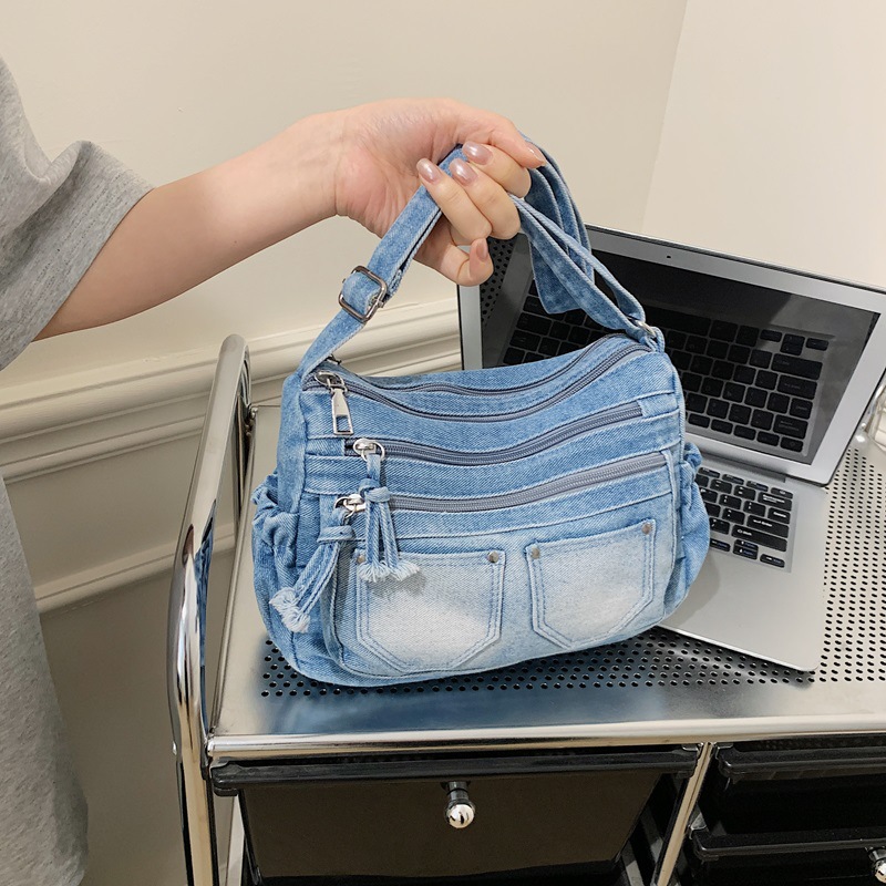Korean Fashion Washed Denim Co - Luxury Bags Vip ulasan dan harga