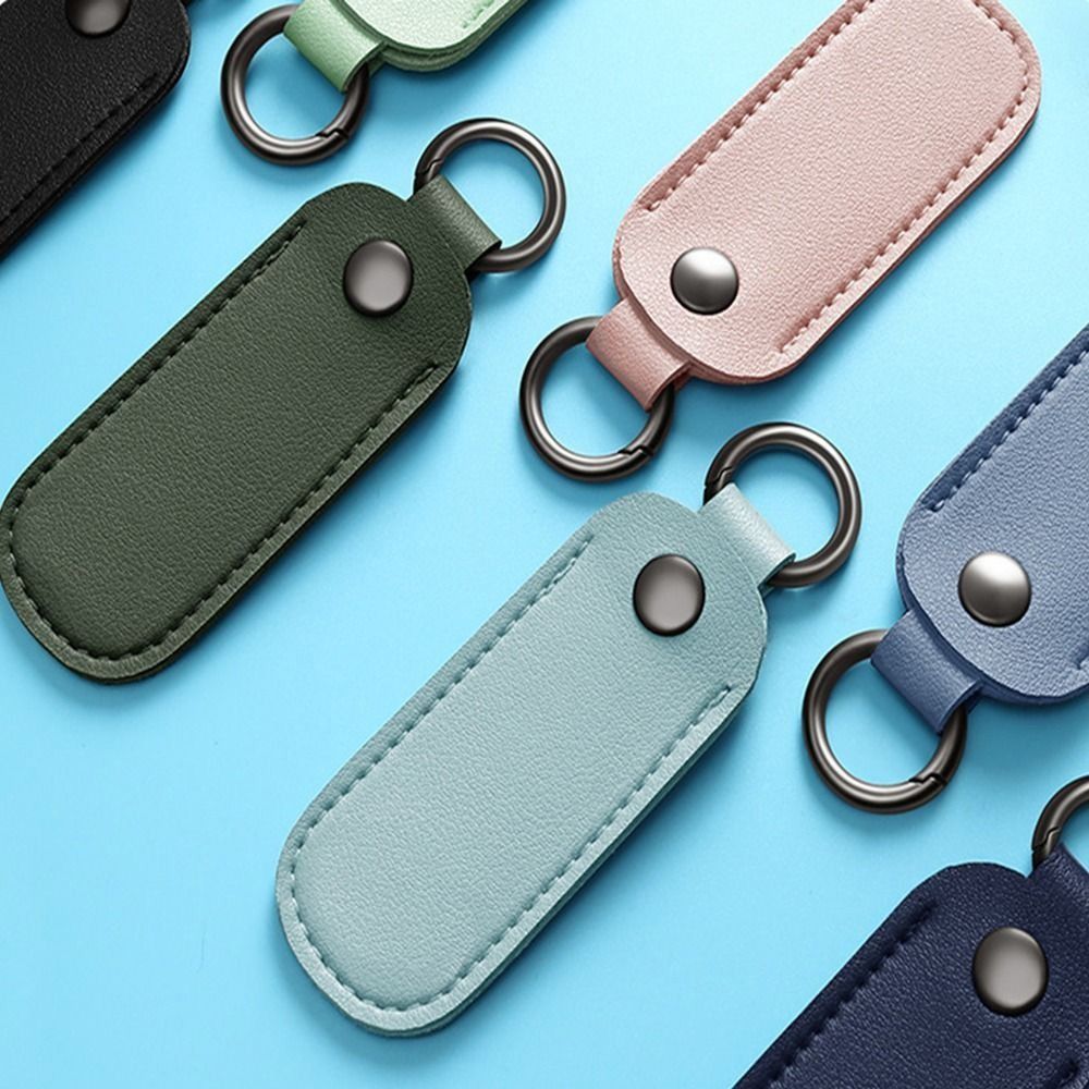 8 Colors U Disk Pouch Key Ring - Key Holder Leather Pouch ulasan dan harga