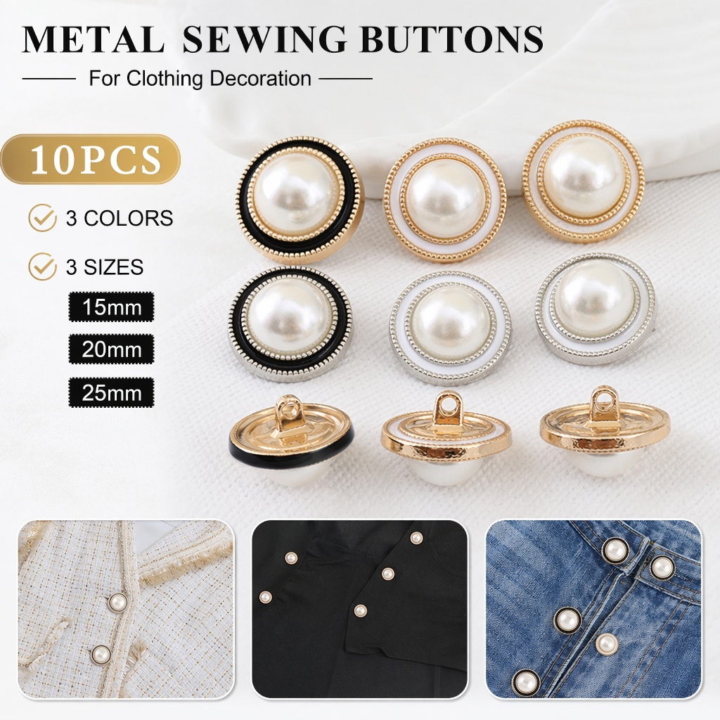 10Pcs Luxury Pearl Metal Sewin - Luxury Bags Dry Clean ulasan dan harga