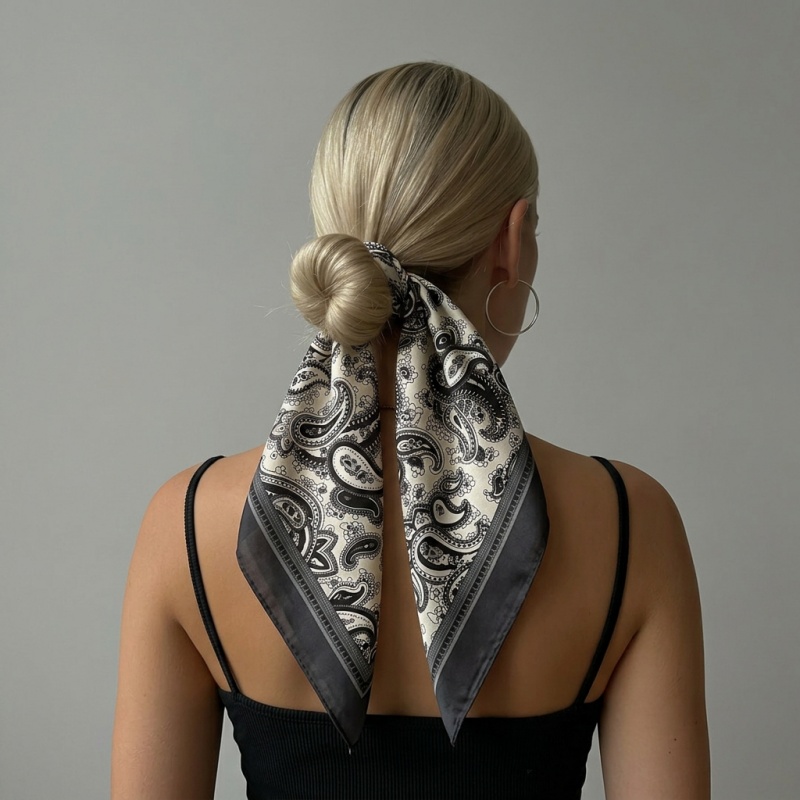 Luxury Satin Square Scarf Pais - Luxury Bags Vintage ulasan dan harga