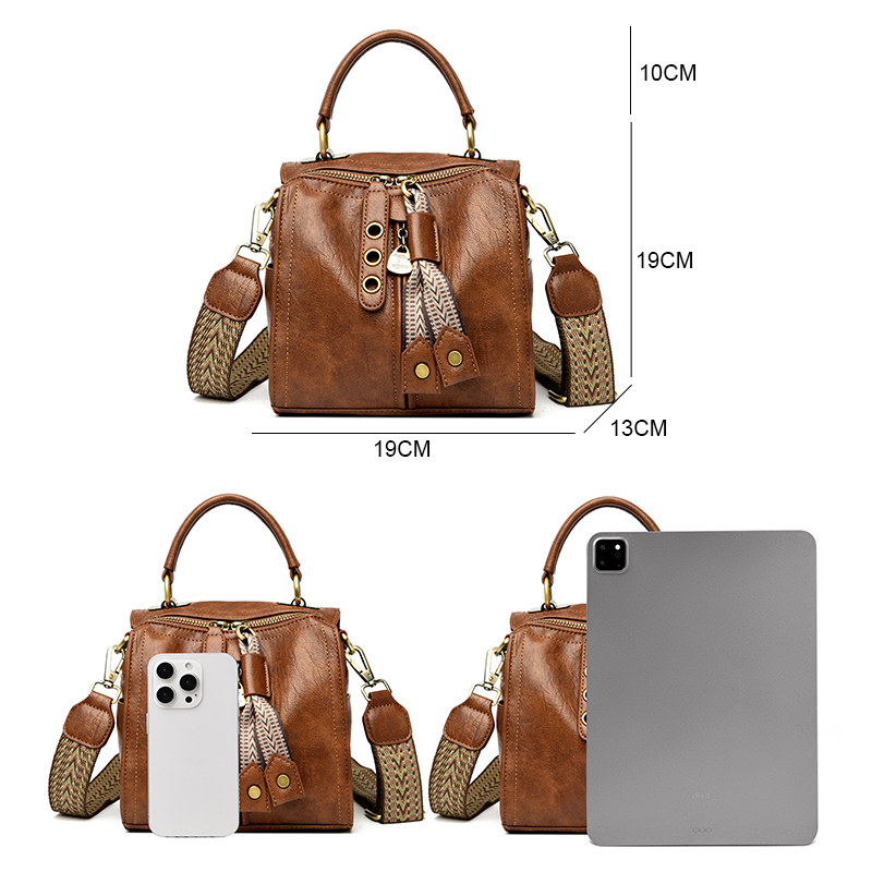 Cow Leather Women Messenger Ba - Key Holder Leather Pouch ulasan dan harga