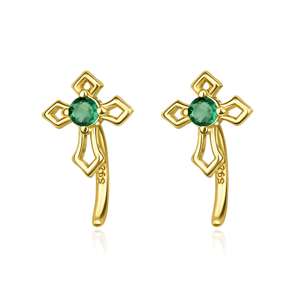 Gold Plated Green Cz Snake Ear - Luxury Bags Cz ulasan dan harga