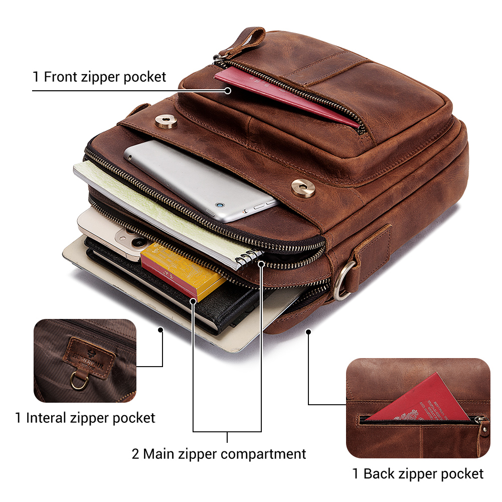 HUMERPAUL Genuine Leather Men' - Luxury Bags Storage ulasan dan harga