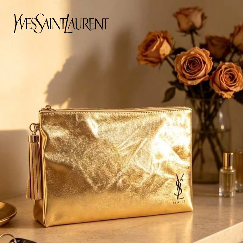 YSL Golden Cosmetic Bag, Porta - Luxury Bags For Travel ulasan dan harga