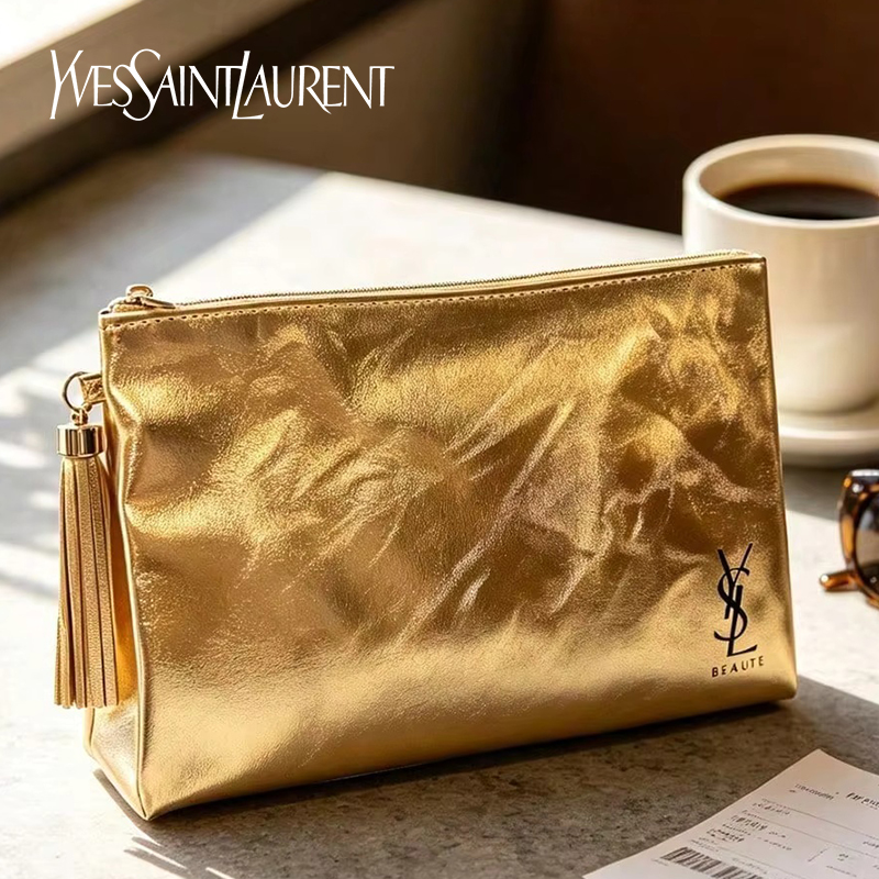 YSL Golden Cosmetic Bag, Porta - Luxury Bags For Travel ulasan dan harga