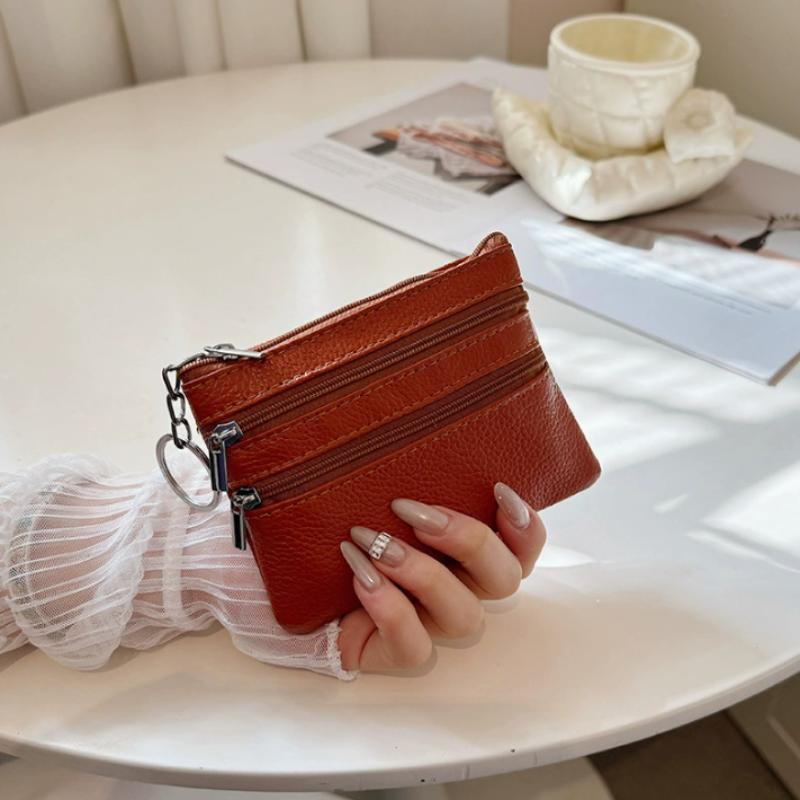 Durable PU Leather Coin Purse  - Wristlet Wallet Zipper ulasan dan harga