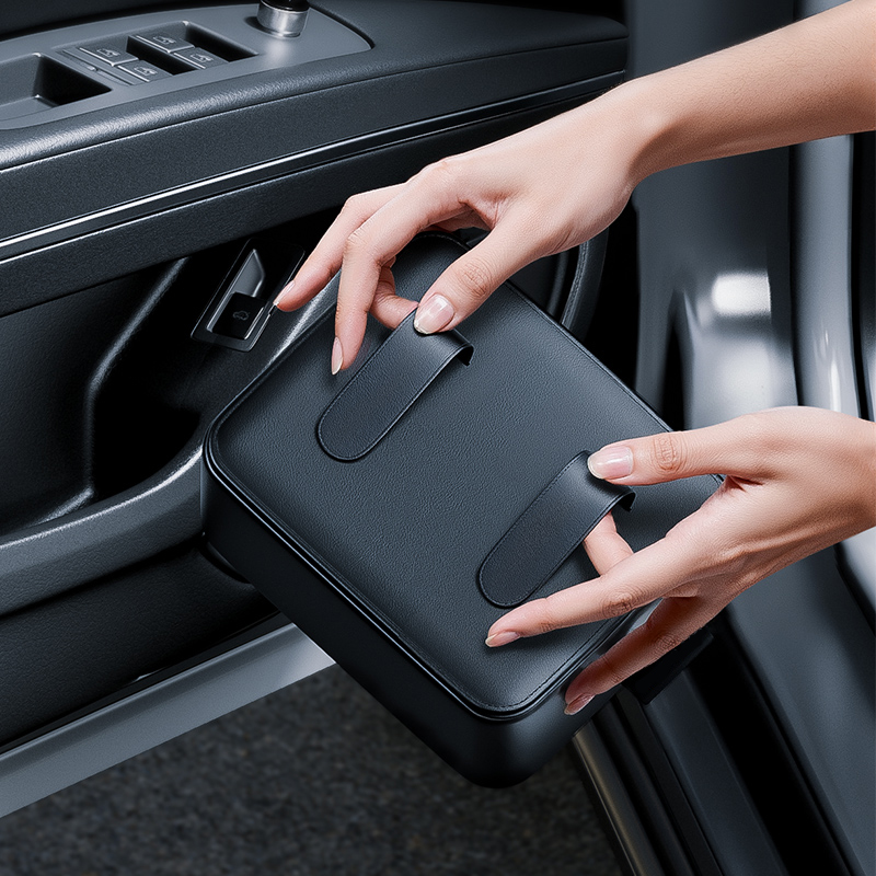 Car Door Storage Pockets Hangi - Key Holder Leather Pouch ulasan dan harga