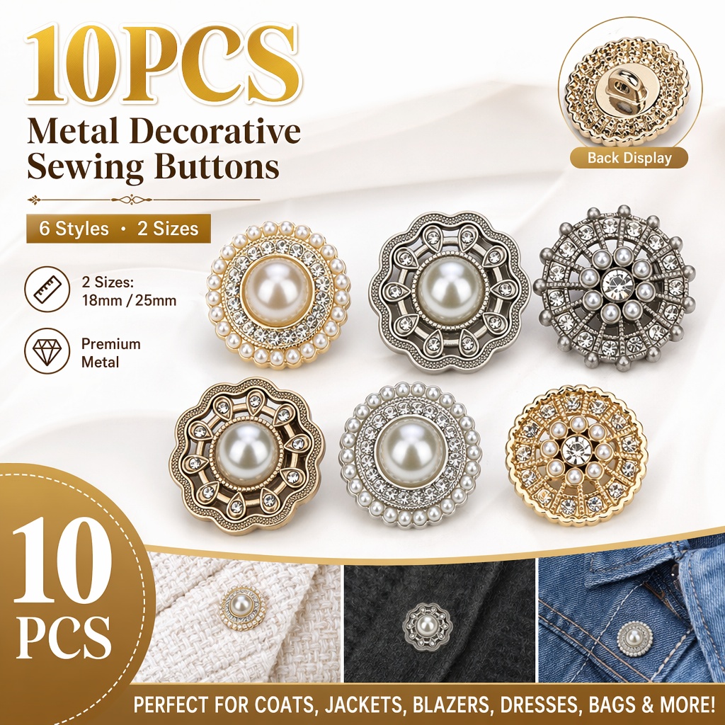 10Pcs Luxury Pearl & Crystal M - Luxury Bags Dry Clean ulasan dan harga