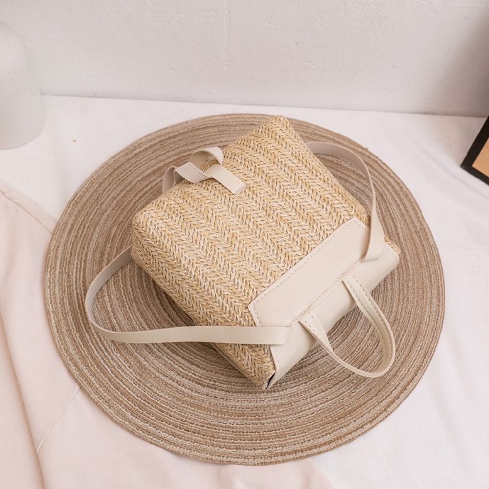 Fashion PU Leather Straw Backp - Luxury Bags Vintage ulasan dan harga