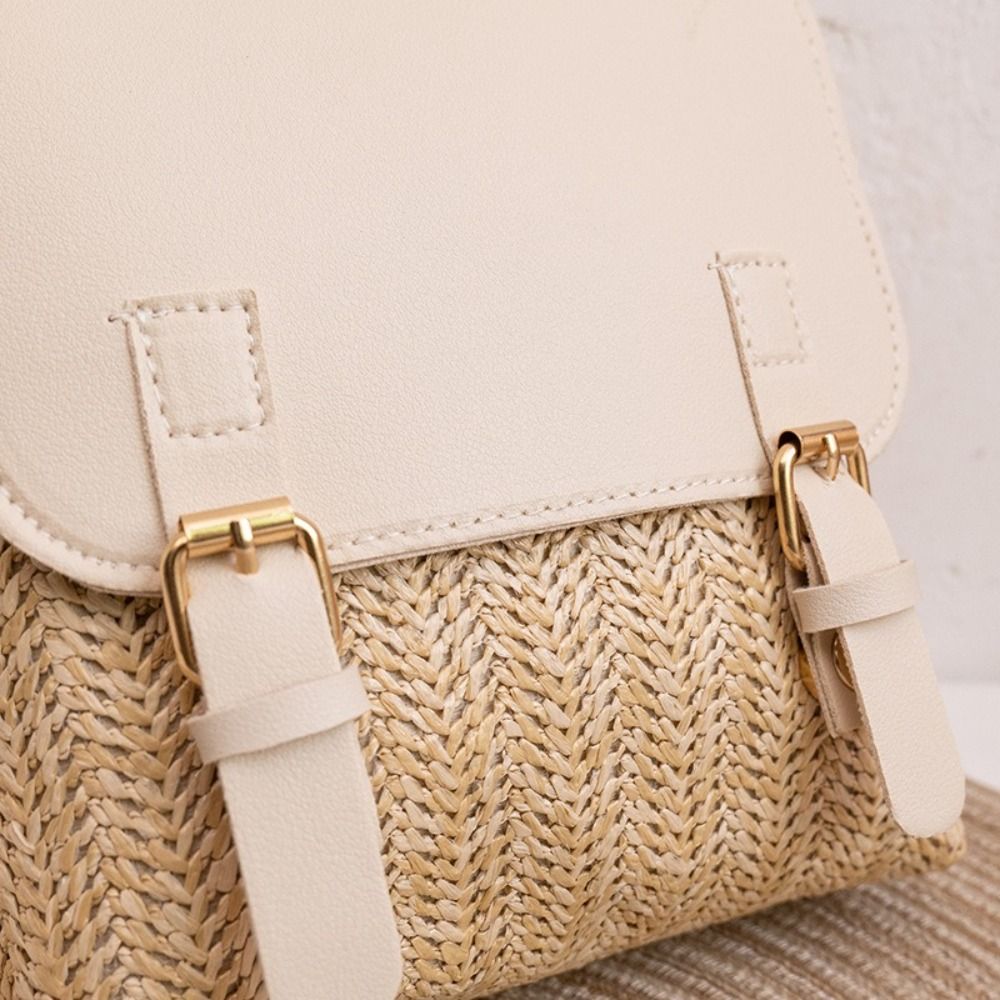 Fashion PU Leather Straw Backp - Luxury Bags Vintage ulasan dan harga