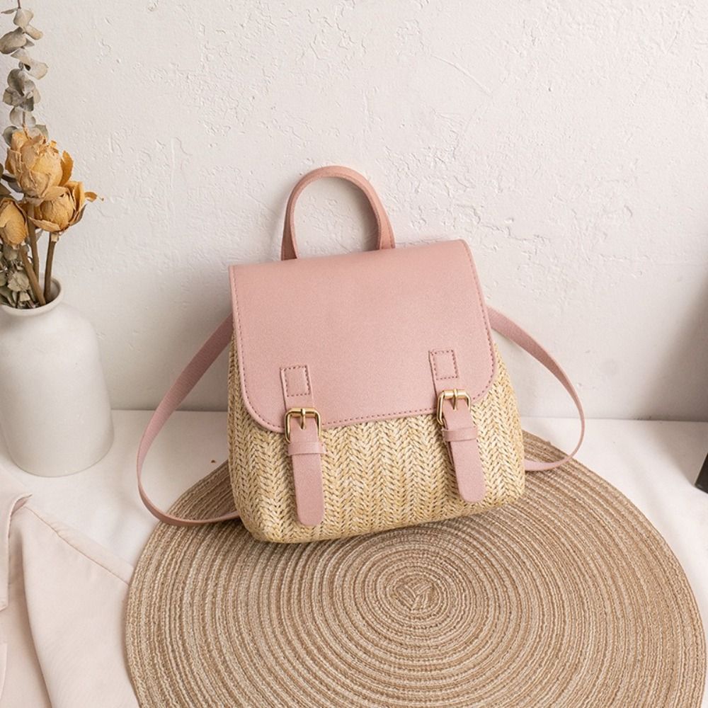 Fashion PU Leather Straw Backp - Luxury Bags Vintage ulasan dan harga